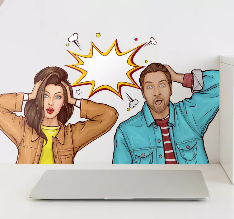 Yllättyneet hahmot sisustustarrat - Tenstickers