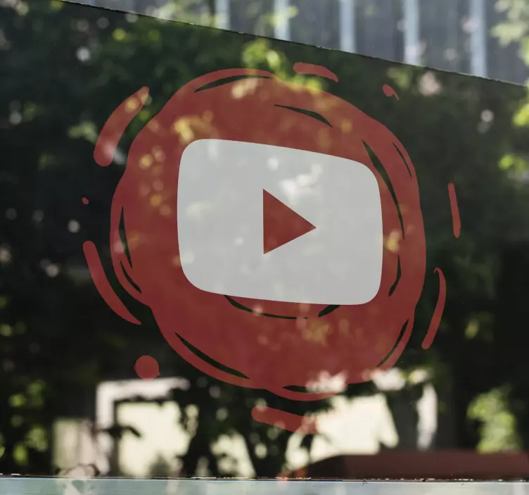 Youtube piirretty logo Ikkunatarrat - Tenstickers