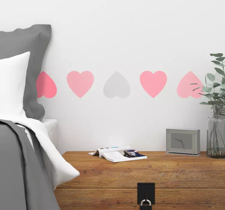 Ystävänpäivä koristereunus sydän - Tenstickers