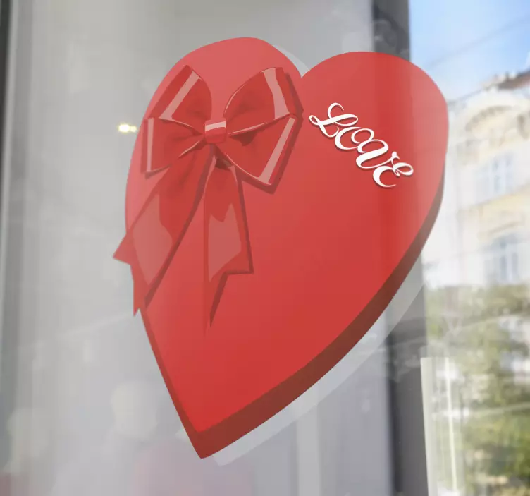 Kaunis ystävänpäivä laatikkko sydän seinätarra - Tenstickers