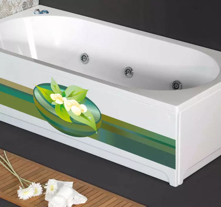 Kaunis zen-kukka kylpyhuone tarra - Tenstickers