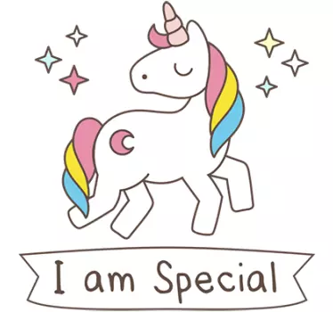 I am special yksisarvinen sisustustarra - Tenstickers