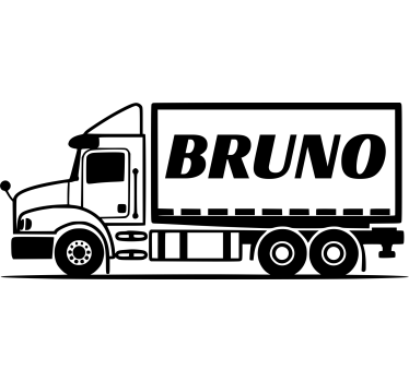 Kuorma-auto nimellä lelu seinätarra - Tenstickers