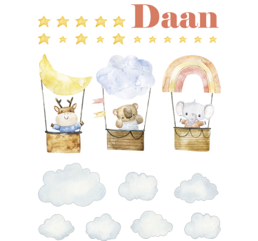 Korkealentoisia eläinten ystäviä seinätarra - Tenstickers