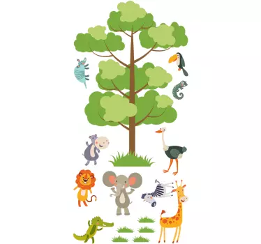 Viidakon eläimet seinätarra - Tenstickers