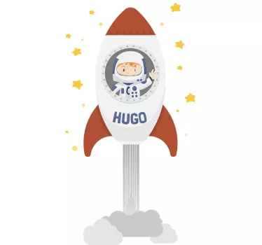 Lastenhuoneen sisustustarra raketti nimellä - Tenstickers