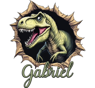 3d-efekti nimellä dinosaurus tarra - Tenstickers