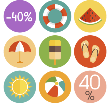 Värikkäät kesäalennukset alennustarra - Tenstickers