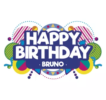 Personoitava Happy Birthday sisustustarra - Tenstickers