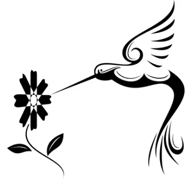 Kolibri koskettamassa kukkaa Lintutarra - Tenstickers