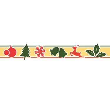 Jouluinen koristereunus sisustustarra - Tenstickers