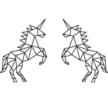 Geometrinen yksisarvinen koristereunus - Tenstickers
