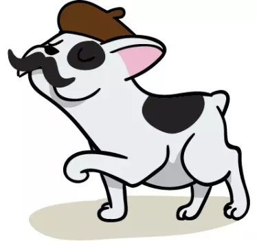 Parisian bulldog kannettavan tietokoneen iho - Tenstickers