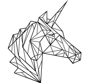 Geometrinen yksisarvisen pää sisustustarra - Tenstickers