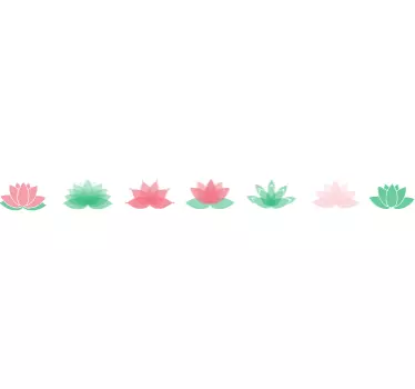Lootuskukka valance koristereunus seinätarra - Tenstickers