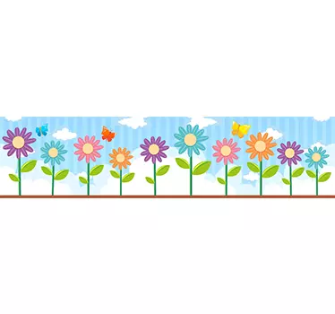 Keväinen kukka koristereunus - Tenstickers