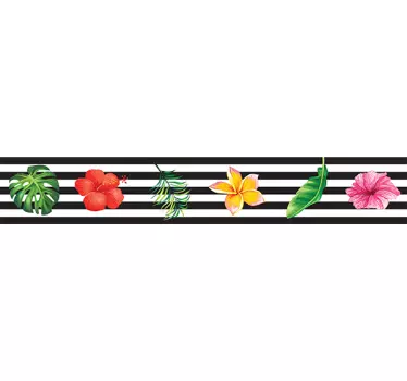 Viidakon painatus kukka seinätarra - Tenstickers