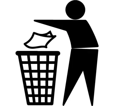Roskakorikuvakkeen emoji-seinätarra - Tenstickers