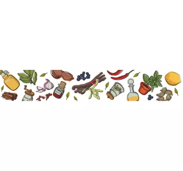 Teemalla keittiön reunan seinä tarra - Tenstickers