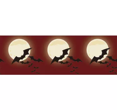 Lepakoiden siirtomaa halloween-seinä tarra - Tenstickers