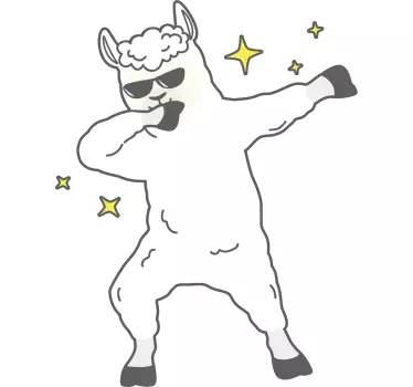 Laama höyläilevä kannettava tarra - Tenstickers