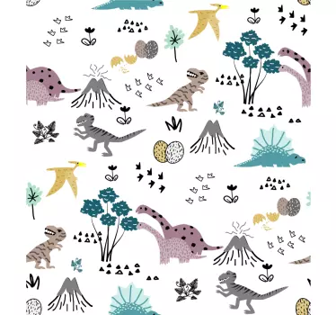Lapsellinen dinosauruskuvioinen huonekalutarra - Tenstickers