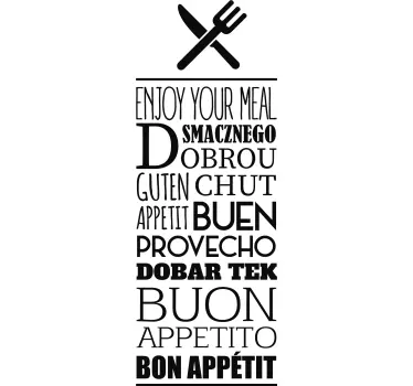 Nauttia aterian ruokala tarra - Tenstickers