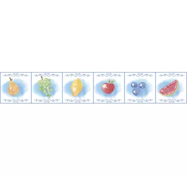 Hedelmät putoavat veteen hedelmäseinämä tarra - Tenstickers