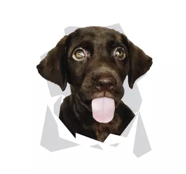 Koira tulee ulos seinästä kannettavan ihon - Tenstickers