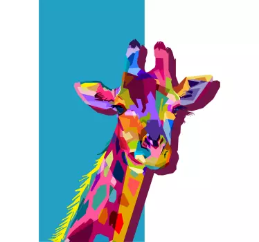 Värikäs 3D kirahvi läppäritarra - Tenstickers