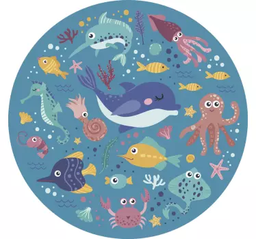 Elinvoimainen merielämä kalatarra - Tenstickers
