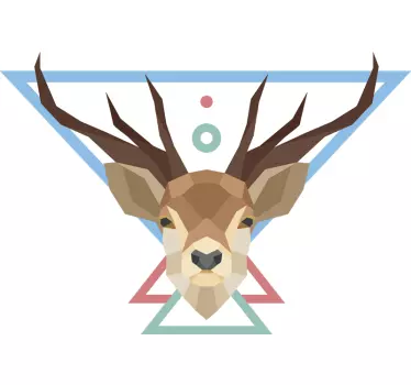 Tyylitelty peuran pää eläintarra - Tenstickers