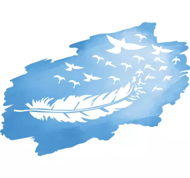 Elegantti höyhenaihe luontoaiheinen seinätarra - Tenstickers