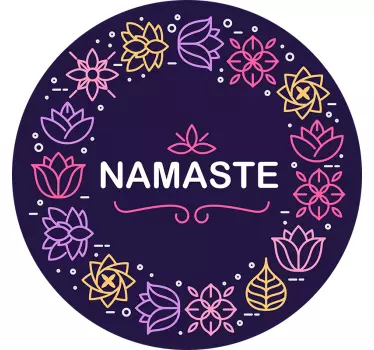 Namaste-kukkaympyrän muotoilu luontoaiheinen seinätarra - Tenstickers