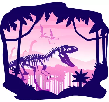 Dinosaurusluurankokohtaus dinosaurus tarra - Tenstickers