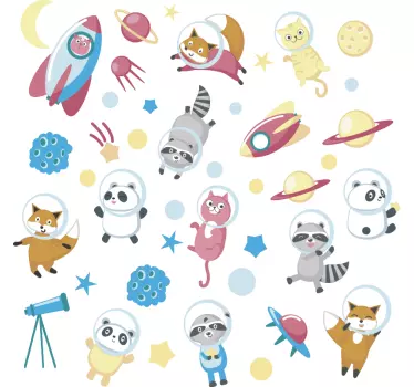 Eläimet avaruusikkunan tarrassa - Tenstickers