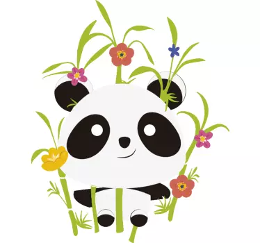 Pandas kukkivat puut villieläin tarra - Tenstickers