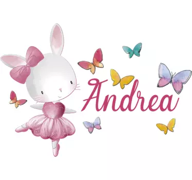 Tyttö tanssii balettia nimikuvailla - Tenstickers