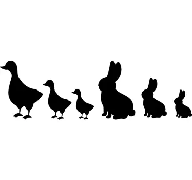 Goslings ja kanit tuotantoeläinten tarra - Tenstickers