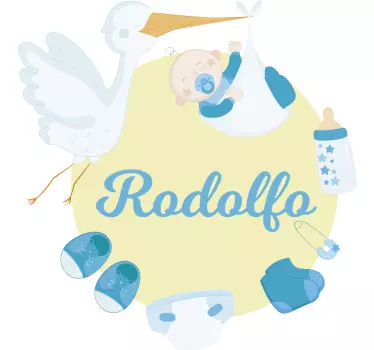 Tervetuloa vauva rodolfo seinätarra lastenhuone - Tenstickers