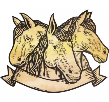 3 hevosen kasvot tarra - Tenstickers