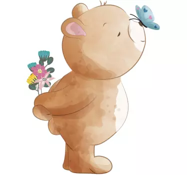 Karhu ja perhonen seinätarra - Tenstickers