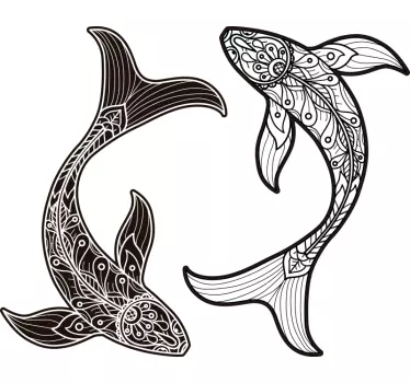 Mandala kalat seinätarra - Tenstickers