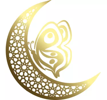 Kuu ja perhonen mandala perhonen seinä tarra - Tenstickers