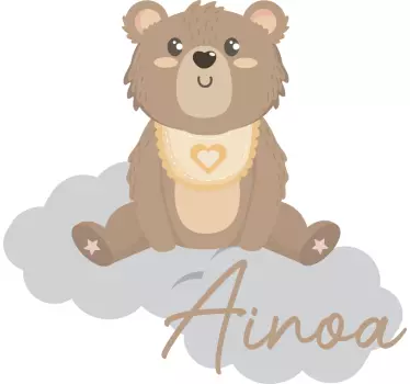 Nimi karhu ja pilvet villieläin tarra - Tenstickers