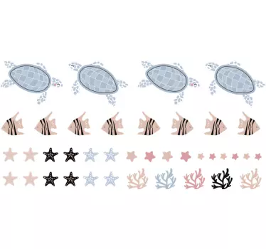 Kilpikonnat ja kalat merieläinten alla - Tenstickers