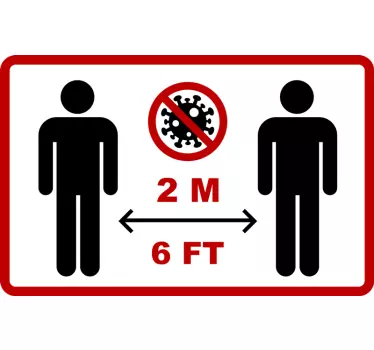 Turvallisen etäisyyden kyltti -tarra - Tenstickers