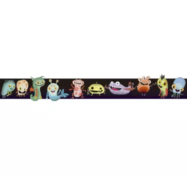 Värikkäät animoidut olennot koristereunus tarra - Tenstickers
