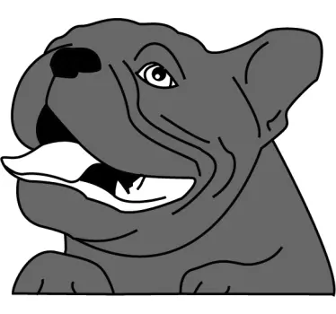 Suloinen koira läähättämässä autotarra - Tenstickers