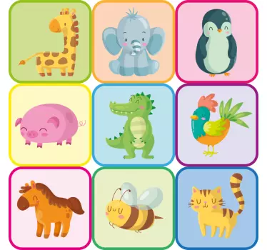 Lasten huonekalut eläin lisää tarroja eläimistä - Tenstickers
